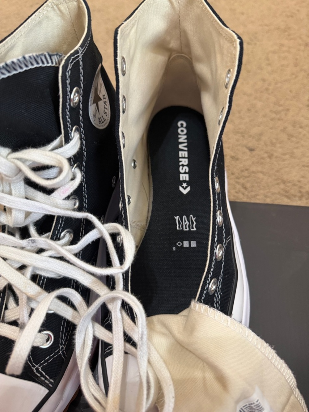 Converse Black and White High-Top Canvas Sneakers - Picture 5 of 7